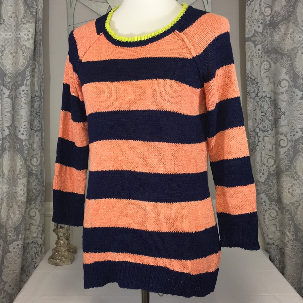 Navy & peach sweater